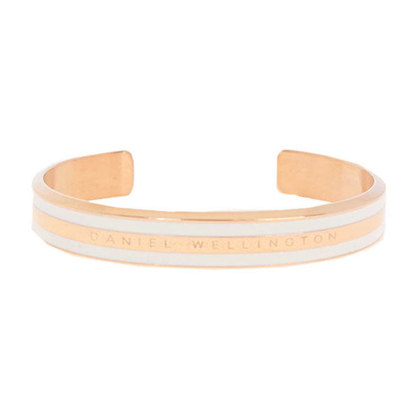ダニエルウェリントン DANIEL WELLINGTON バングル ブレスレット レディース DW00400069 CLASSIC SLIM BRACELET SATIN WHITE S ローズゴールド ホワイト